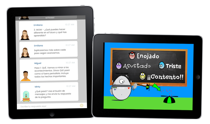 iPads with English and Spanish apps